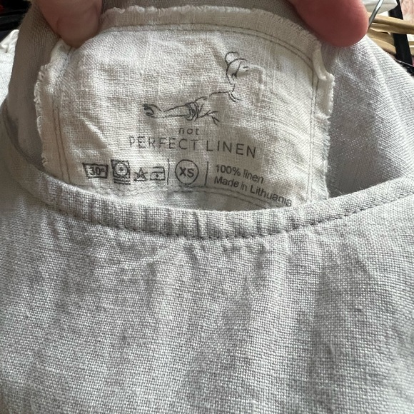 Not Perfect Linen ice blue porto top - Picture 2 of 4